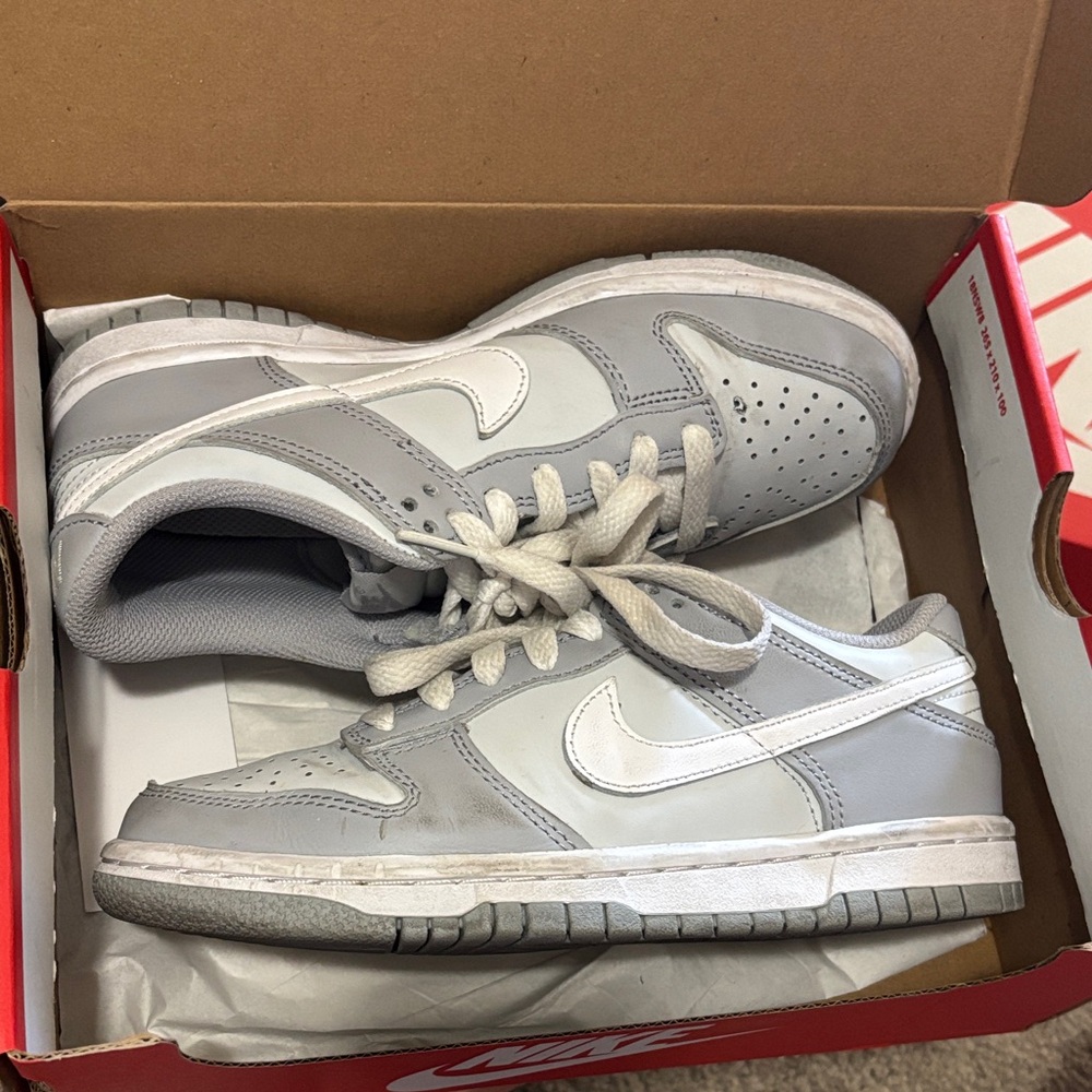 Nike Light Gray and White Athletic Shoes